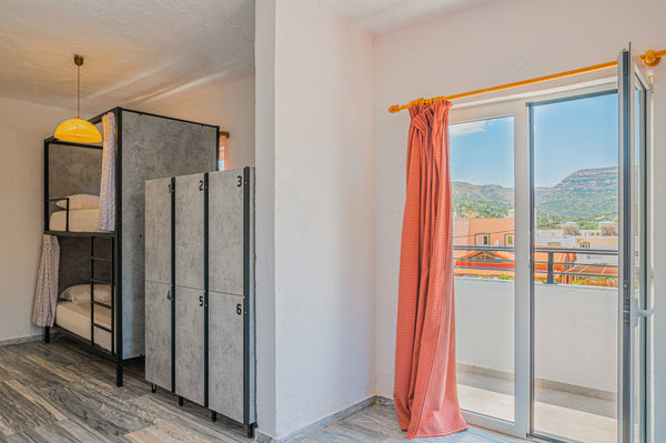 Our biggest dorm for girls only! Like all of our dorms, it is spacious and brigh  Bed in 6 bed female dorm in Matala Hostel Shared room in hostel vacation rental 514254385678726243
