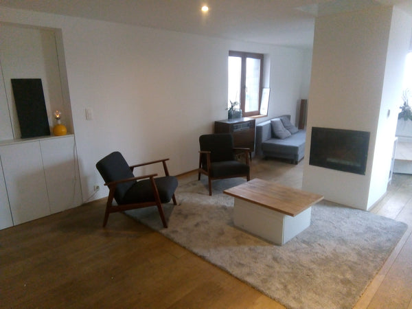 A quiet (top, 5th floor) open style  apartment with little visual noise (minimal Brussels, Belgium Lovely 1-bdr top floor apartment with terrace Entire loft vacation rental 53917754