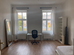 I am renting a 25 m2 spare room with a desk, a cupboard and a bed. The flat has  Vienna, Austria Simple, spacious, working and sleeping room Private room in rental unit vacation rental 48836177