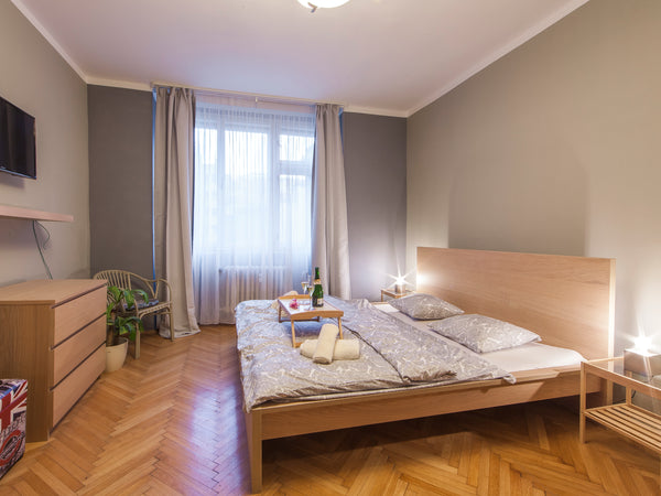 The apartment is nice stylized and very comfortable for 6 people , with a balcon Prague, Czechia Modern apartment with balcony in the centre of PRG Entire rental unit vacation rental 16304880