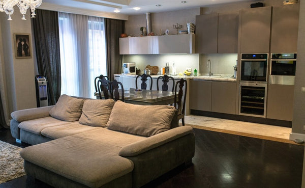 Large living-dining room, combined with a kitchen. The modern kitchen is equippe  Cozy apartment near the Prague center Entire rental unit vacation rental 36067472