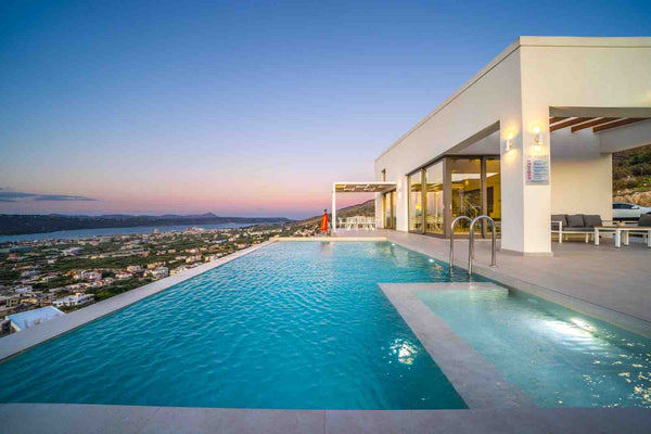 Villa Con Vista is a newly built villa on the hill of Tsikalaria,  in Chania,  w Chania, Greece Villa Con Vista- Endless view, 4 bdr sleeps 8 Entire villa vacation rental 32506057