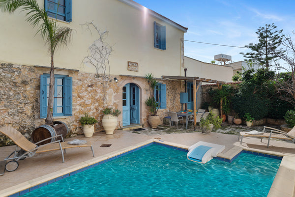With three bedrooms and two living areas, this house can accomodate up to eight  Chania, Greece Villa ELPIS in  Plaka Entire villa vacation rental 48750715