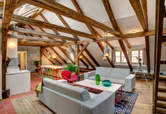 This large attic apartment takes up the whole attic space of the historical buil Prague, Czechia 3BR Apt wth terrace Kepler Old Town Room in serviced apartment vacation rental 4684566