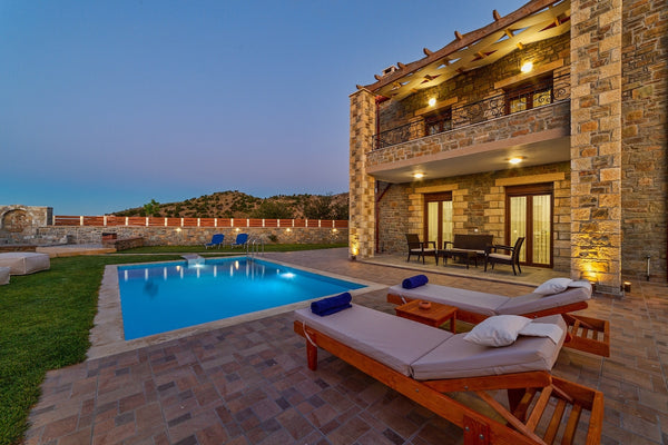 The Villa Anatoli is a two-storey stone-built residence with a swimming pool in  Rethimnon, Greece Villa Anatoli - Asfendamos Villas Entire villa vacation rental 43670082