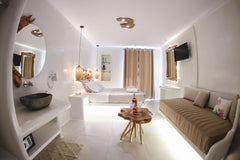 Brand new suite for 3 with a fresh mykonian touch. built in beds big wooden mirr Mikonos, Greece Brand new suite for 3 with jakuzi on the veranda Room in boutique hotel vacation rental 2500700