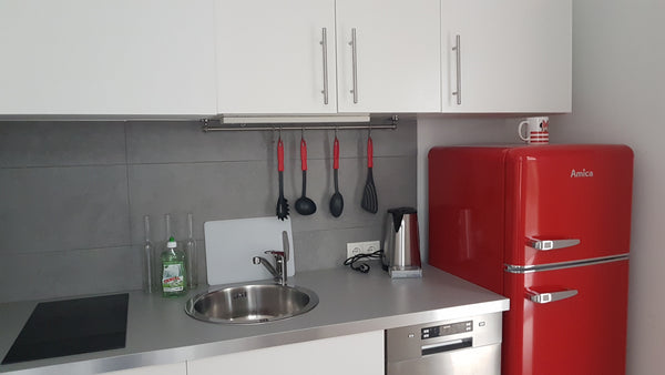This with love newly adapted apartment consits of  a kitchen with fridge and dis Vienna, Austria Audrey Hepburn Apartment near Hundertwasserhaus Entire rental unit vacation rental 33232104