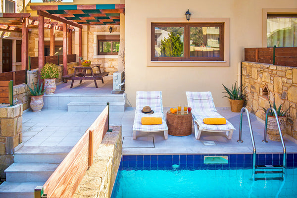 Elia maisonette with private pool is an 80 sq. m. beautiful villa with a private Rethimnon, Greece Elia 4 maisonette,Near Heraklion, beach & taverns Entire villa vacation rental 46078672