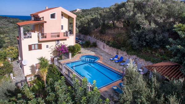 Villa Demostenes is a  4-bedroom villa with private pool, built in the seaside r Chania, Greece Villa with pool in Stalos Chania Entire home vacation rental 5190344