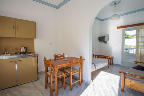 Apartment size: 48 m²<br />Bedroom 1: 2 single beds <br />Living room: 2 sofa be  Irene Hotel Leros - Apartment 1 Bedroom Sea View Entire serviced apartment vacation rental 42803251