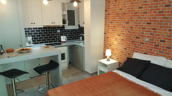 A modern & cozy flat, 25 sq., ideal for one or two. This is a lower ground floor Pefki, Greece Modern-cozy flat with a relaxing yard in Exarcheia Entire rental unit vacation rental 35187501