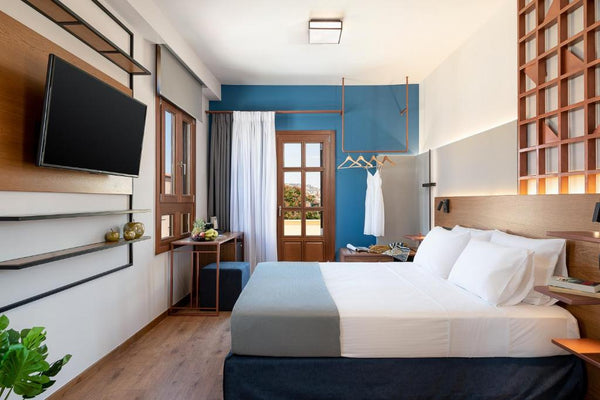 The sense of luxury and comfort are the main elements of this room. Placed in th Chania, Greece City View Superior Double Room with Terrace Room in boutique hotel vacation rental 601369393134219393