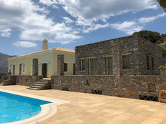 Located in a 4-acre land at the village of Ormos Korthi (Korthi Bay) on Andros i  Andros panoramic view house with private pool Cycladic home vacation rental 35788790