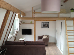 Large studio of 269 sq. ft. with exposed beams + mezzanine. Completely renovated Paris, France Very center of Paris, atypical studio Entire rental unit vacation rental 7283217