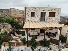 The composition of the property consists of a kitchen, 2x bedrooms, a bathroom,   Villa Charaso Maritina by Estia Entire villa vacation rental 560722552772023571