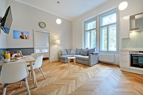 A beautiful spacious family apartment with fresh design in a quiet street but on Prague, Czechia luxury apartment, central,WIFI for free, long stay Entire rental unit vacation rental 19544501