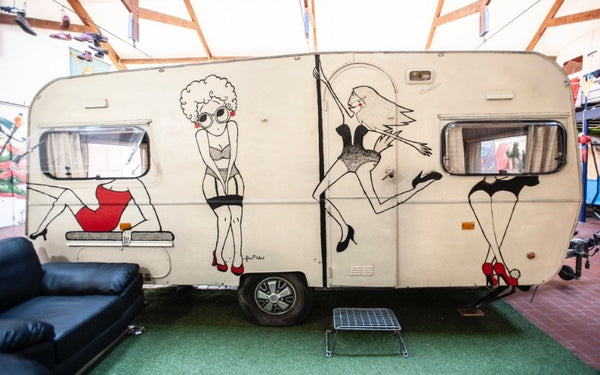 Betty Boop is on the lookout! Be aware of the peeping tom in the back! When you  Ghent, Belgium Betty caravan Private room in hostel vacation rental 42138512