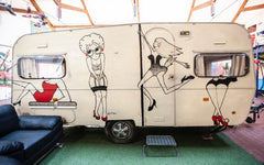 Betty Boop is on the lookout! Be aware of the peeping tom in the back! When you  Ghent, Belgium Betty caravan Private room in hostel vacation rental 42138512