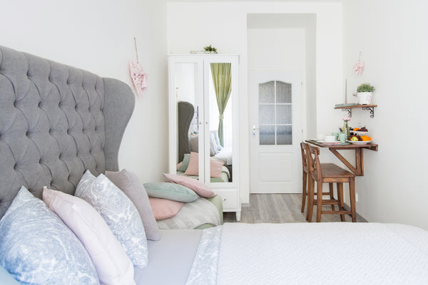 From the pastel-colored curtains, pillows, and headboard to the pops of vibrant  Prague, Czechia Romantic Bijou Apartment near Old Town! NEW Entire rental unit vacation rental 22106678
