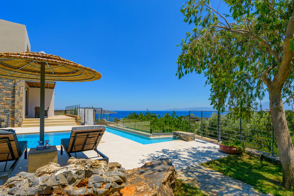 Villa Avra and its Guest House have in total four bedrooms and can accommodate 8 Agios Nikolaos, Greece Villa 
