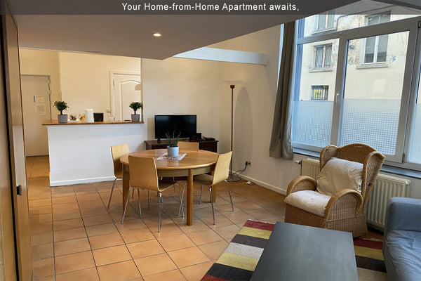 Open plan, self-contained 1 (mezzanine) bedroom & bathroom, 35m2 apartment. Cent Ixelles, Belgium Bel appartement disposant d'une mezzanine. Entire rental unit vacation rental 53001866
