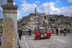 Ape Tour Matera Panoramic tour in ape calessino  Private Tours and Travel Guide Europe Rome CITY Matera Destination Tour Europe Rome CITY Matera