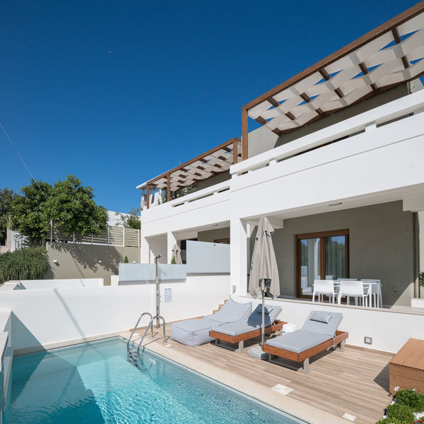 A zingy, contemporary aesthetic with high ceilings and enormous windows gives a  Greece De.Light Boutique Villa I, a fine retreat! Entire villa vacation rental 50562559