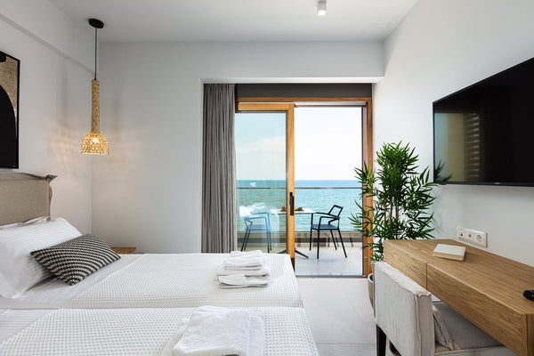 The Superior Studio with Sea View is a beachfront studio which consists of 1 dou Rethimnon, Greece North Coast - Superior Studio with Sea View Room in boutique hotel vacation rental 41943744