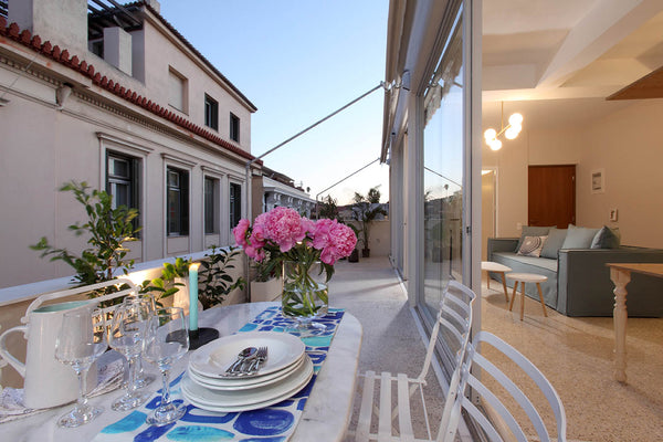 One bedroom suite with private terrace and shared rooftop terrace. View to the A GR Penthouse Suite, The Marble Suites, PLAKA Entire vacation home vacation rental 596237945109718299