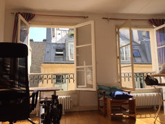 Sun-filled big-windowed Paris walkup studio 4th floor. Close to Centre Pompidou  Paris, France Paris sunny studio 3rd arr. Metro Arts et Metiers Entire rental unit vacation rental 6508364
