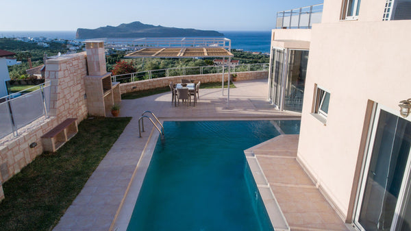 The Villa is located in Agia Marina, on a green hill overlooking a vast expanse   3-bdr Villa Private Pool SeaView&Jacuzzi by Delfus Entire villa vacation rental 701213576474525353