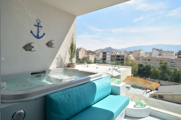 This brand new 60sqm apt has 2 private terraces with panoramic views over Athens Ekali, Greece Luxury Jacuzzi Flat with Acropolis view in Gazi Entire rental unit vacation rental 17860716