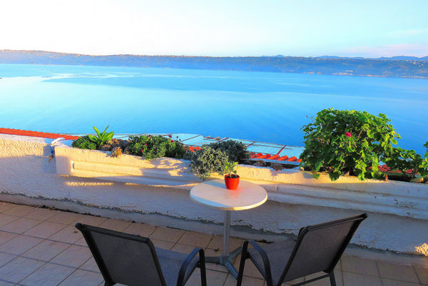 This studio has its own entrance and huge, private balcony with view of Souda Ba Chania, Greece Akrimios Holiday Studio No 2 Entire rental unit vacation rental 1986232