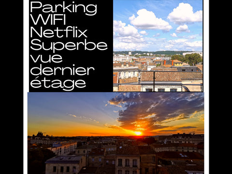 Beau duplex dernier étage avec une vue panoramique. A 1 min à pied de la gare.<b Bordeaux, France ⭐⭐⭐ Superbe Duplex vue panoramique et parking⭐⭐⭐ Entire condo vacation rental 24201389