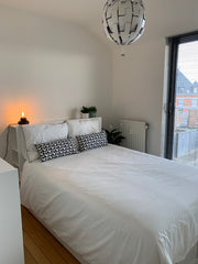 Bright bedroom in a beautiful penthouse apartment, located near the European ins Brussels, Belgium Bright double room with private bathroom & balcony Private room in rental unit vacation rental 49118769