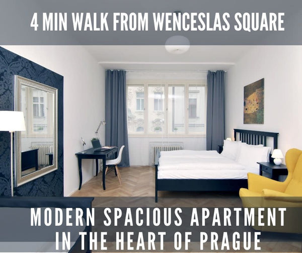 This spacious (115m2) and nicely furnished apartment with a great location only  Prague, Czechia Mila 4 Br 2 Ba 4 min walk from Wenceslas Square Entire rental unit vacation rental 19765407