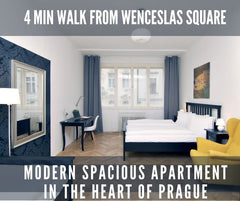 This spacious (115m2) and nicely furnished apartment with a great location only  Prague, Czechia Mila 4 Br 2 Ba 4 min walk from Wenceslas Square Entire rental unit vacation rental 19765407