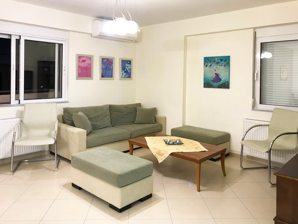 Large 3 bedroom / 1 bathroom elevated ground-floor-apartment in Hersonissos city  AlmaDiva 3 BDR apt central, Limenas Hersonissou Entire condo vacation rental 51448734