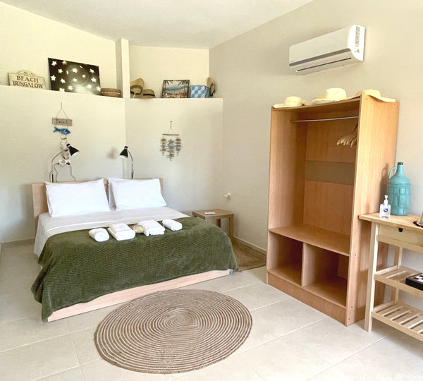 Makos Beach Bungalows have direct access to the beach and to a kiosk with lounge Rhodes, Greece Makos Beach Studio Bungalow 