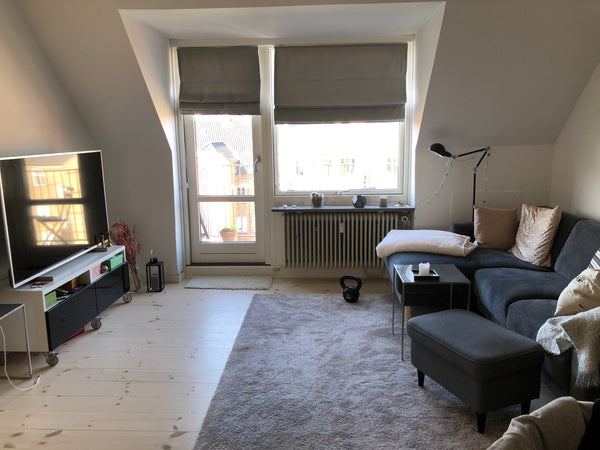 Big living room with a sunny balcony. Separate bed room and kitchen and the bath  Great and light apartment at central Østerbro Entire condo vacation rental 619916324322067332