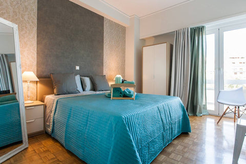 A clean beautiful PRIVATE double BEDROOM in shared self service apartment. 15 mi Athens, Greece Museum of Modern Art Private Double Room in shared apartment next to Metro near Acropolis SF7 Private room in rental unit vacation rental 19683305