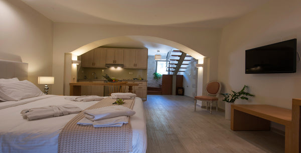 This suite is generously spaced and luxuriously furnished with pure and natural   Ariadne Deluxe 2 bedroom Apartment Room in serviced apartment vacation rental 15125901