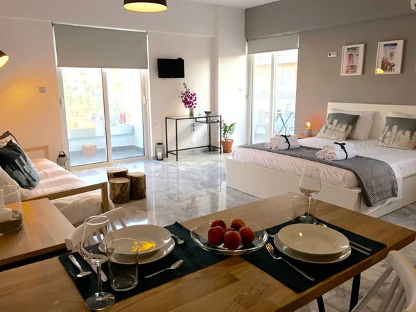 The apartment is located steps away from Elli beach, the main beach of Rhodes to Greece Central Elli Beach Flat Entire rental unit vacation rental 44299606
