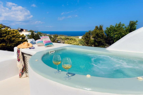 Located in the quaint, picturesque village of Vourvoulos, Aelia Cave Villa offer Greece Aelia Private Cave Villa with Jacuzzi and Sea view Dome vacation rental 48518373