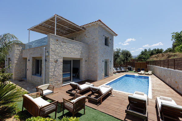 A brand new, stone-built 4 bedroom Villa with 3 bathrooms built within a beautif Rethimnon, Greece New Villa Prima 4bedroom, 38sq.m. pool & jacuzzi Entire villa vacation rental 26921497