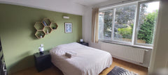 Nice luminous bedroom in spacious modern loft of 360 sqm. Equipped with wifi, ba Watermael-Boitsfort, Belgium Bedroom in spacious luminous loft - green Private room in loft vacation rental 32491006