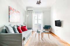 Check the city wall map marked with the hosts' recommendations for places to vis Athens, Greece Minimalist Apartment on Quiet Nea Kipseli Street Entire rental unit vacation rental 25076734