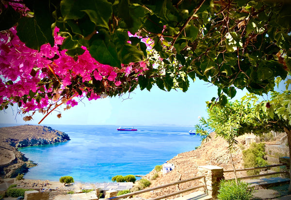 A traditional cycladic 3 bedroom house, with balconies and garden, overlooking a Athens, Greece Ballos Terraces/Vourni  beach(Tinos island) Cycladic home vacation rental 12199350