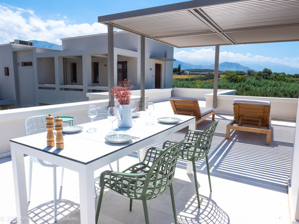 Relax in the serenity of your very own open air terrace and balcony and enjoy th Crete Region, Greece Superior Lodge Rogdia - Sea/Vineyard/Mountain view Entire rental unit vacation rental 14877020