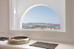 This very spacious suite (50m2) has a flat screen TV, Air Condition and Free Wif  Anna Platanou Luxury Suite Sea View-OutdoorJacuzzi Room in boutique hotel vacation rental 28492191